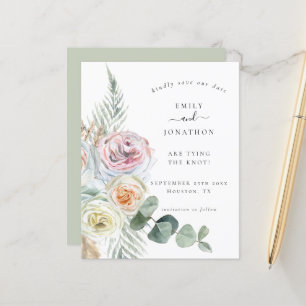 Budget Boho Floral Eucalyptus Mariage Date de sauv