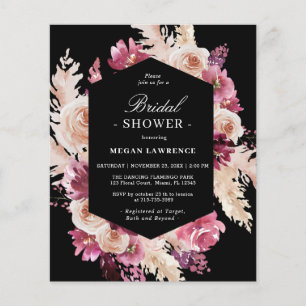 Budget Boho Floral Fête des mariées Black Invitati