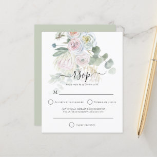 Budget Boho Florals Eucalyptus Mariage RSVP