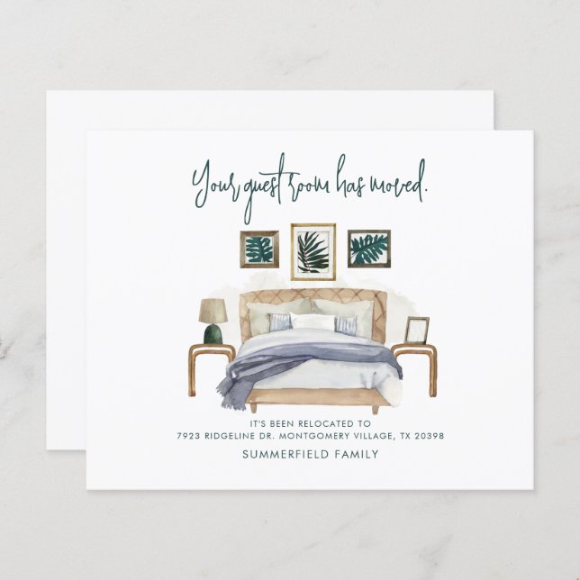 Budget Boho Nous avons déménagé Faire-part de démé (Devant / Derrière)