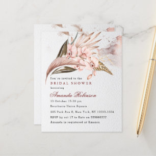 Budget Boho Orchid Pampas Invitation de la douche 