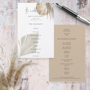 Budget Boho Pampas Grasses Programme de mariage