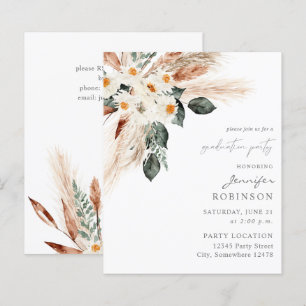 Budget Boho Pampas Pampas Floral Graduation Party