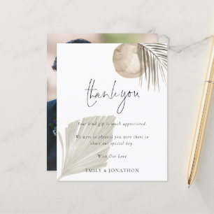 Budget Boho Pampas Photo Mariage Merci