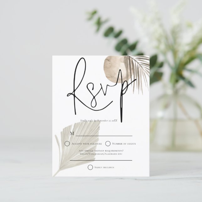 Budget Boho Pampas Ventilateur Grass Mariage RSVP (Debout devant)