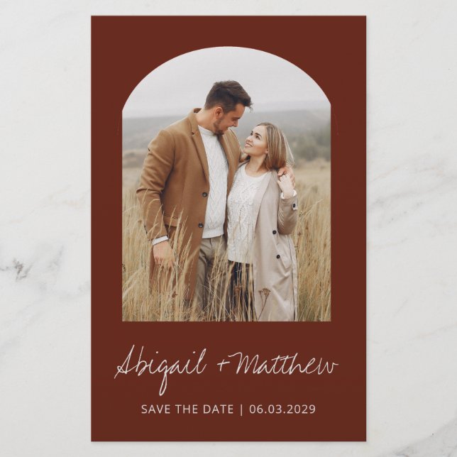 Budget Boho Photo Arch Enregistrer La Date Invitat (Devant)