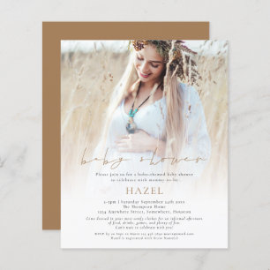 Budget Boho Photo Overlay Gold Script Baby shower