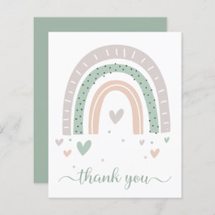 Budget Boho Rainbow Sage Green Carte de remercieme