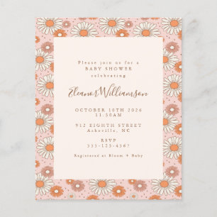 Budget Boho Retro Baby shower floral rose