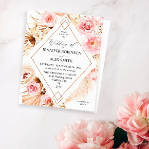 Budget Boho rose & beige Floral Mariage or