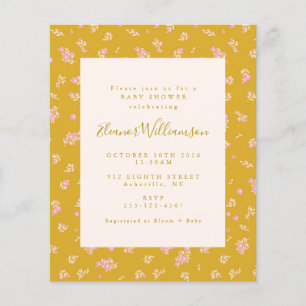 Budget Boho rose jaune Baby shower floral