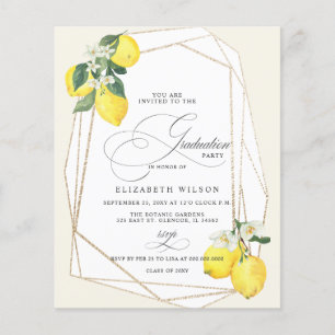 Budget Boho Script Lemon Summer Photo Graduation