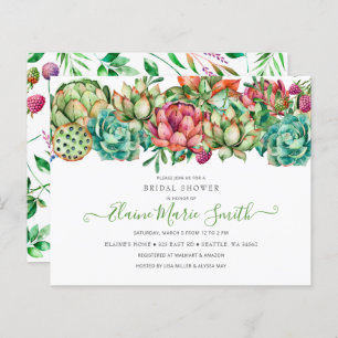 Budget Boho Succulente Invitation à la douche nupt