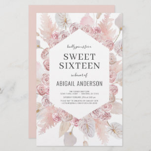 Budget Boho Sweet sixteen Invitation moderne