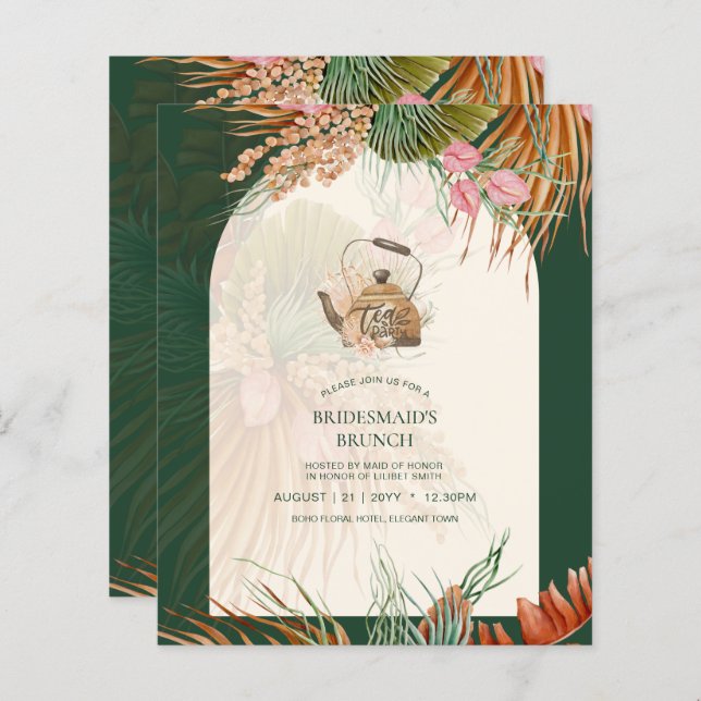 BUDGET Boho TEA PARTY Pampas Grass Fête des mariée (Devant / Derrière)