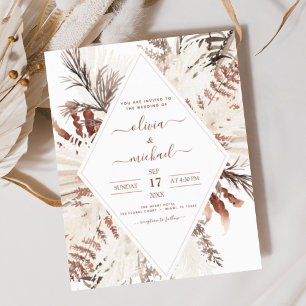 Budget Boho Terracotta Pampas Grass Beige Mariage