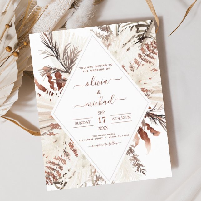 Budget Boho Terracotta Pampas Grass Beige Mariage (Créateur téléchargé)