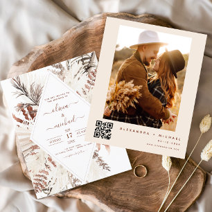 Budget Boho Terracotta Photo QR Code Mariage