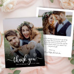 Budget Boho Typographie 2 Photo Mariage Merci<br><div class="desc">Budget Moderne Boho Typographie Coeur 2 (deux) Photo Mariage papier Merci. Mariage moderne élégant Merci modèle avec une photo verticale complète sur le devant avec le texte superposé "Merci" dans une main lettrage calligraphie swash script de police de queue avec motif coeur d'amour en blanc sur l'image. ***VEUILLEZ NOTER! ***...</div>
