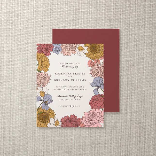 Budget Boho Vintage Floral Automne Jardin Mariage (Créateur téléchargé)