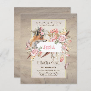 BUDGET Boho Woodland FOX Floral Mariage Moderne
