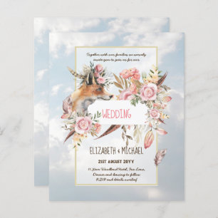 BUDGET Boho Woodland FOX Floral Mariage Moderne