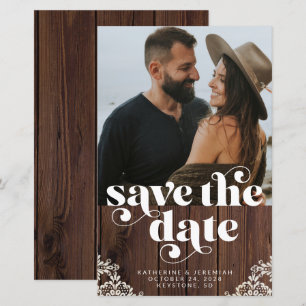 BUDGET Bois Rustique Dentelle Photo Enregistrez la