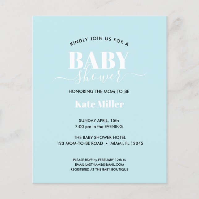BUDGET BOLD BLUE BLANC BABY SHOWER GARÇON (Devant)