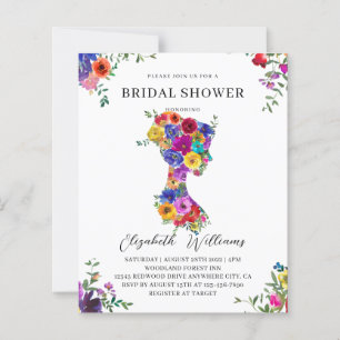 BUDGET Bold Floral Woman Silhoutte Fête des mariée
