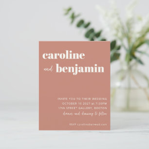 Budget Bold Terracotta Faire-part de mariage moder