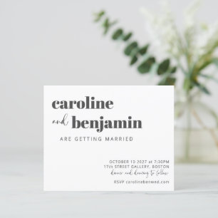 Budget Bold White Chic Faire-part de mariage moder