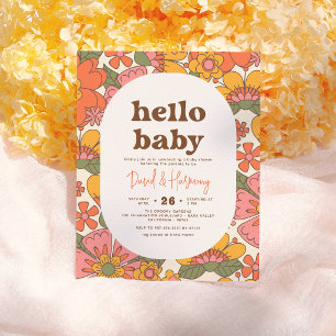 Budget Bonjour Bébé Groovy Fleurs Rétro Baby Showe