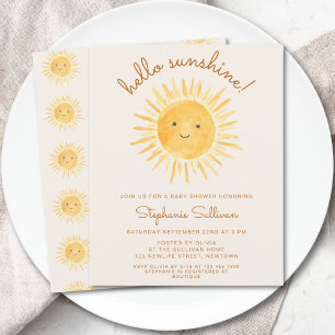 Budget Bonjour Sunshine Boho Baby shower Invitatio