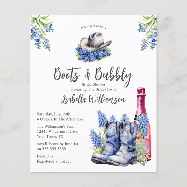Budget Boots et Bubbly Réception de Mariage en Boi (Devant)
