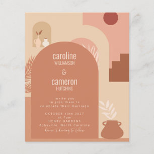 Budget Botanique Boho Moderne Mariage en terre cui