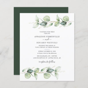 Budget Botanique Eucalyptus Faire-part de mariage