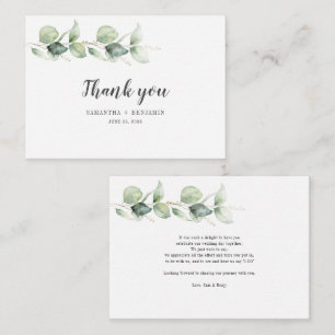 Budget Botanique Eucalyptus Mariage Carte de remer