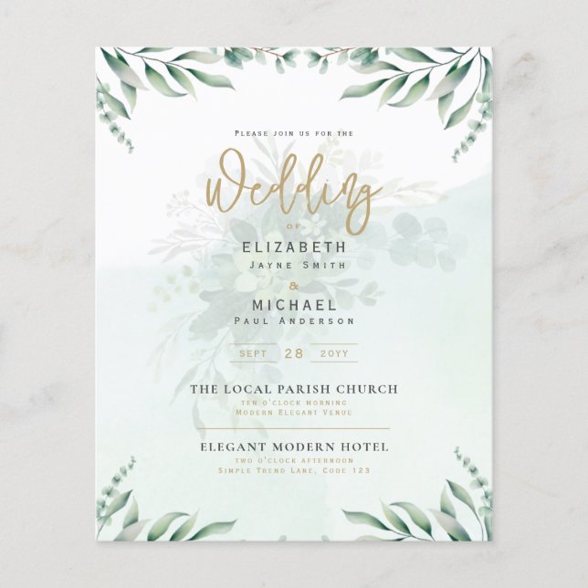 Budget Botanique Eucalyptus Mariage INVITE (Devant)