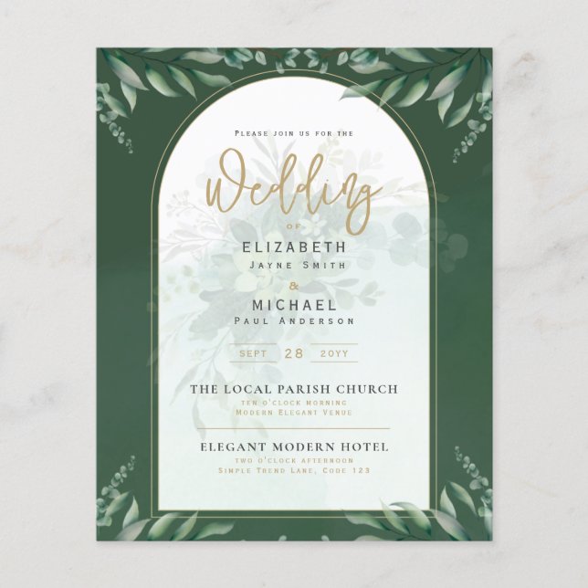 Budget Botanique Eucalyptus Mariage INVITE (Devant)