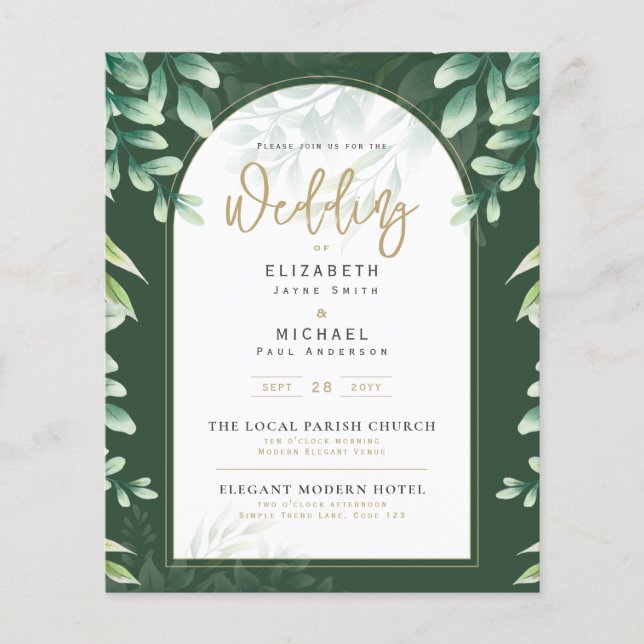 Budget Botanique Eucalyptus Mariage INVITE (Devant)