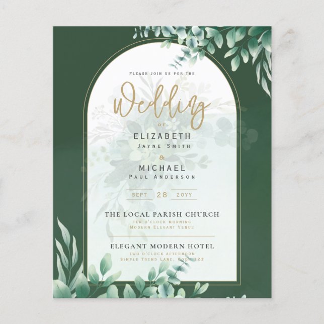 Budget Botanique Eucalyptus Mariage INVITE (Devant)