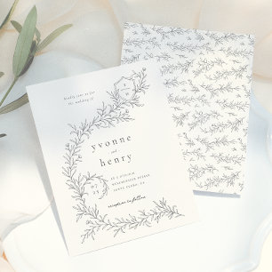Budget botanique illustré mariage noir et crème