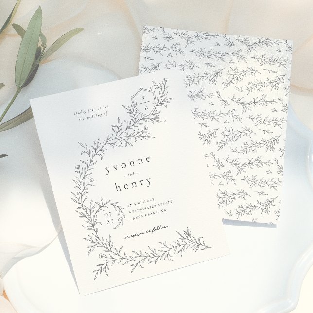 Budget botanique illustré mariage noir et crème (Créateur téléchargé)