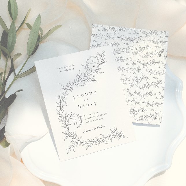 Budget botanique illustré mariage noir et crème (Créateur téléchargé)
