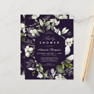 Budget Botanique   Invitation Baby shower violet