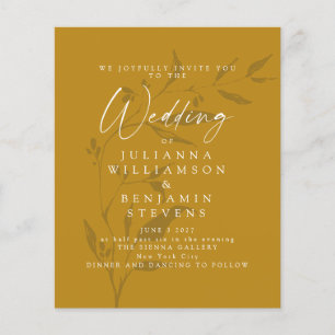 Budget Botanique Mustard Boho Invitation de mariag