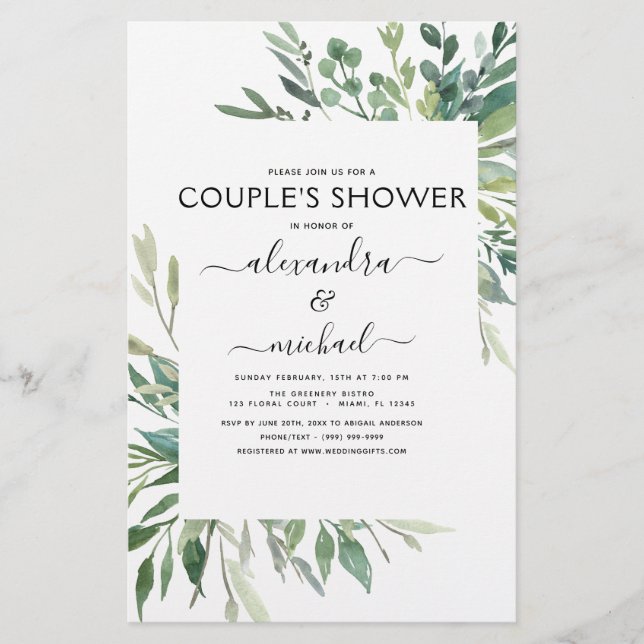 Budget Botanique Verdure Foliage Couple's Shower (Devant)