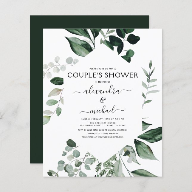 Budget Botanique Verdure Foliage Couple's Shower (Devant / Derrière)