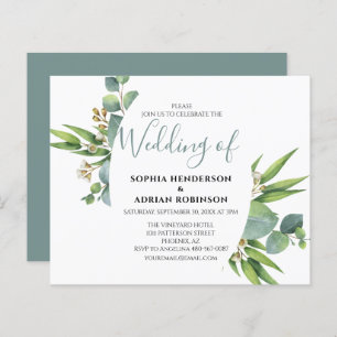 Budget Botanique Verdure Invitations de mariage