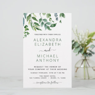 Budget Botanique Verdure Invitations de mariage